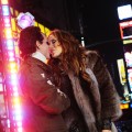 Marc Anthony and Jennifer Lopez celebrate onstage during ‘Dick Clark’s New Year’s Rockin’ Eve With Ryan Seacrest 2010’ in Times Square on December 31, 2009 in New York City