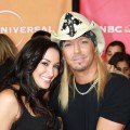 AccessHollywood.com’s Laura Saltman strikes a pose with ‘Celebrity Apprentice’ star Bret Michaels at NBC’s TCA party, Pasadena, Jan. 10, 2010