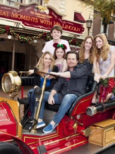 Michael J. Fox, Tracy Pollan and their children get in the holiday spirit at Disneyland in Anaheim on December 21, 2009