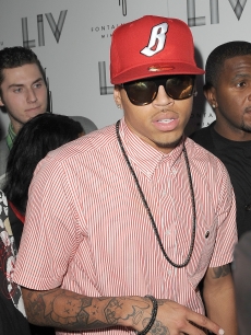 Chris Brown arrives to Lady Gaga’s New Year’s Eve bash at Fontainebleau Miami Beach on December 31, 2009