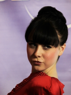 Alessandra Torresani of SyFy’s ‘Caprica’ hits the red carpet at NBC’s TCA party, Pasadena, Jan. 10, 2010