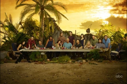 The cast of ‘Lost’ in a ‘Last Supper’ style pose, 2010
