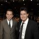 Jon Cryer and Charlie Sheen pose in the audience during the 35th Annual People’s Choice Awards held at the Shrine Auditorium on January 7, 2009 in Los Angeles, California