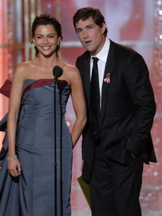 Presenters Sofia Vergara from ‘Modern Family’ and Matthew Fox from ‘Lost’ hit the stage during the 67th Annual Golden Globe Awards held at the Beverly Hilton, Jan. 17, 2010
