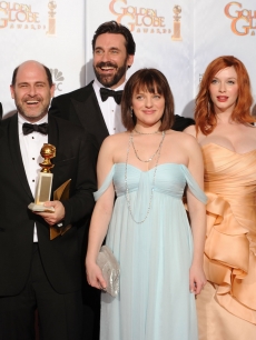 Matthew Weiner and the cast of ‘Mad Men’ with their award for Best Television Series - Drama at the 67th Annual Golden Globe Awards at the Beverly Hilton Hotel in Beverly Hills, Calif., on January 17, 2010