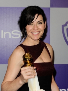 Julianna Margulies is ready to party at the InStyle and Warner Bros. post-Golden Globe Awards party at the Beverly Hilton Hotel in Beverly Hills, Calif., on January 17, 2010