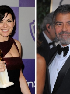 Julianna Margulies and George Clooney at the 2010 Golden Globe Awards
