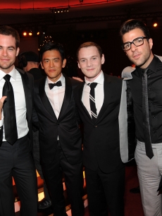Paul McCartney with ‘Star Trek’ stars John Cho, Chris Pine, Anton Yelchin, Zachary Quinto and composer Michael Giacchino during the 15th annual Critics’ Choice Movie Awards held at the Hollywood Palladium on January 15, 2010 in Hollywood