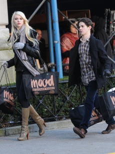 Taylor Momsen and Connor Paolo are seen on the  set of the ‘Gossip Girl’ in NYC, Jan. 18, 2010