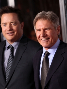 Brendan Fraser and Harrison Ford arrive to the ‘Extraordinary Measures’ Los Angeles Premiere at Grauman’s Chinese Theatre on January 19, 2010 in Hollywood, California.
