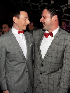 Actors Paul Reubens and David Arquette pose together at the opening night of ‘The Pee-wee Herman Show’ at Club Nokia at L.A. Live, Jan. 20, 2010 in Los Angeles, Calif.   