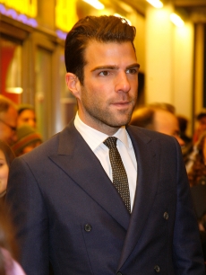 A dapper Zachary Quinto attends the opening night of ‘Present Laughter’ at the American Airlines Theatre, NYC, January 21, 2010