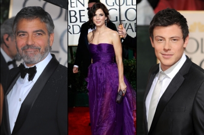 George Clooney/Sandra Bullock/Cory Monteith at the 2010 Golden Globes