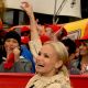 Kristin Chenoweth waves to the crowds during the Oscar Mayer Good Mood Mission event at The Grove, Los Angeles, January 19, 2010