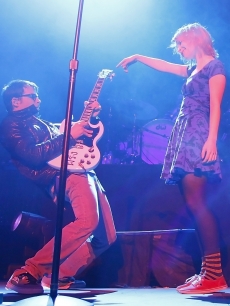 Rivers Cuomo of Weezer and Hayley Williams of Paramore perform
