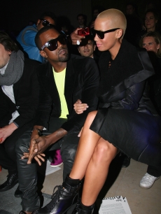 Kanye West and Amber Rose attend the John Galliano fashion show during Paris Menswear Fashion Week Autumn/Winter 2010, Paris, France, January 22, 2010