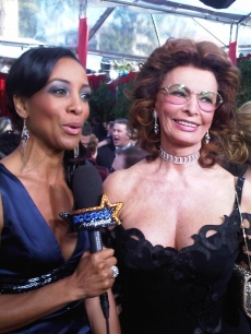 Access’ Shaun Robinson and Sophia Loren at the 16th Annual Screen Actors Guild Awards held at the Shrine Auditorium on January 23, 2010 in Los Angeles, California