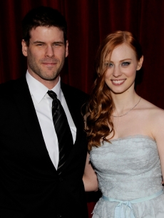 ‘True Blood’s’ Deborah Ann Woll and E.J. Scott arrive at the 16th Annual Screen Actors Guild Awards held at the Shrine Auditorium on January 23, 2010 in Los Angeles, California