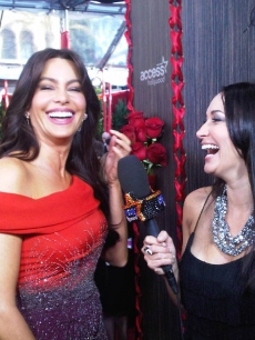 Access Hollywood.com’s Laura Saltman chats with Sofia Vergara at the 16th Annual Screen Actors Guild Awards held at the Shrine Auditorium on January 23, 2010 in Los Angeles, California