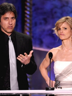 Ray Romano and Kyra Sedgwick onstage at the 16th Annual Screen Actors Guild Awards held at the Shrine Auditorium on January 23, 2010 in Los Angeles, California