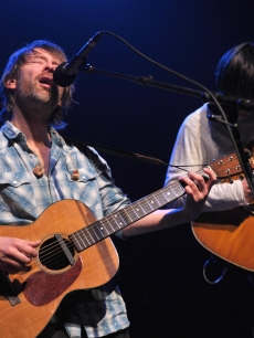 Thom Yorke and Jonny Greenwood of Radiohead perform at a benefit concert on behalf of the Oxfam Haiti Relief Fund, Los Angeles, January 24, 2010