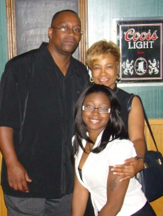 Angela Martin with mother Viola Martin and an unidentified man
