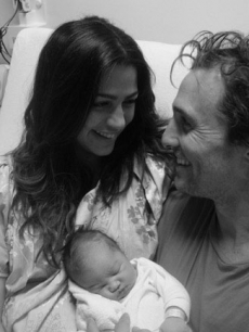 Matthew McConaughey and girlfriend Camila Alves with daughter Vida Alves McConaughey on January 4, 2010 