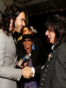 Russell Brand and Alice Cooper backstage during the 52nd Annual Grammy Awards held at Staples Center on January 31, 2010 in Los Angeles, California