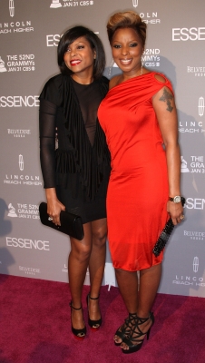 Taraji P. Henson and Mary J. Blige attend the ESSENCE Black Women in Music event at the Sunset Tower Hotel, Los Angeles, January 27, 2010