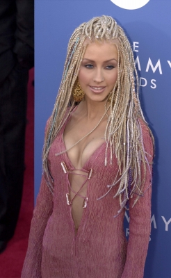 Christinia Aguilera arrives at the 43rd Annual Grammy Awards at Staples Center in Los Angeles, CA on February 21, 2001