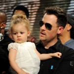 Good Charlotte’s Joel Madden and daughter Harlow Madden perform at the ‘We Are The World: 25 Years for Haiti’ recording session held at Jim Henson Studios in Hollywood, Calif. on February 1, 2010