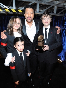 Blanket Jackson, Paris Jackson, Lionel Richie and Prince Jackson backstage at the 52nd Annual Grammy Awards held at Staples Center on January 31, 2010 in Los Angeles, California