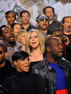 Celine Dion, Justin Bieber, Usher, Katharine McPhee, will.i.am, Toni Braxton, Barbra Streisand and other perform at the “We Are The World 25 Years for Haiti” on February 1, 2010 in LA
