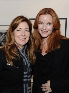 Dana Delany and Marcia Cross share a moment at the Step Up To Benefit Homeless Youth Fundraiser presented by StandUp for Kids-LA at the G2 Gallery in Venice, Calif., on February 6, 2010
