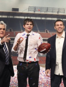 Jay Leno, Ashton Kutcher and Kurt Warner