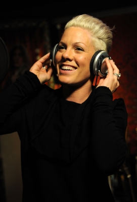 Pink performs at the ‘We Are The World: 25 Years for Haiti’ recording session held at Jim Henson Studios in Hollywood, Calif. on February 1, 2010       