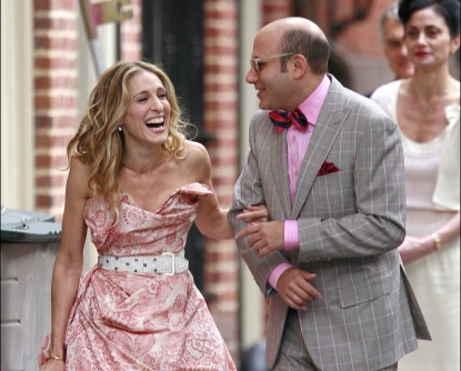 Sarah Jessica Parker and Willie Garson spotted filming a scene for ‘Sex and The City’ on location in the West Village on October 1, 2007 in New York City