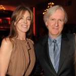 Kathryn Bigelow and James Cameron share a moment at the 2010 Producers Guild Awards on January 24, 2010