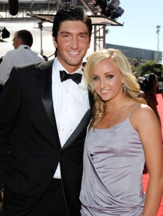 Evan Lysacek and Nastia Liukin arrive at the 2009 ESPY Awards held at Nokia Theatre LA Live in Los Angeles, California on July 15, 2009