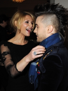 Former ‘My So Called Life’ co-stars Jared Leto and Claire Danes share a moment at the ELLE Style Awards, London, February 22, 2010