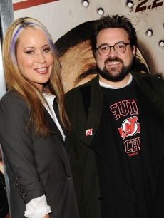 Director Kevin Smith and wife Jennifer Schwalbach attend the premiere of ‘Cop Out’ at AMC Loews Lincoln Square 13 in New York City on February 22, 2010