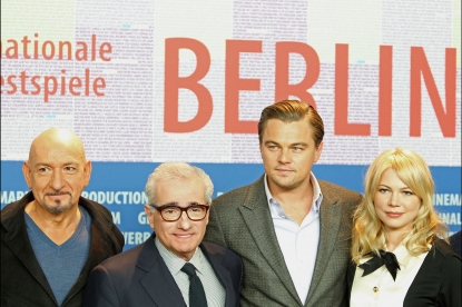 Sir Ben Kingsley, director Martin Scorsese, Leonardo DiCaprio and Michelle Williams pose at the ‘Shutter Island’ press conference at the Berlin Film Festival in Berlin, Germany on February 13, 2010