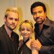 Joel Madden and Nicole Richie pose with Lionel Richie backstage during Michael Jackson’s public memorial service held at Staples Center on July 7, 2009 in Los Angeles
