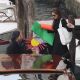 Brad Pitt and Angelina Jolie depart Palazzo Mocenigo on February 18, 2010 in Venice, Italy