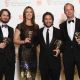 Mark Boal, Kathryn Bigelow, Niolas Chartier and Greg Shapiro celebrate their Best Film win for ‘The Hurt Locker’ at the BAFTA Awards in London, England on February 21, 2010
