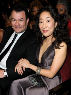 ‘Glee’s’ Patrick Gallagher and ‘Grey’s’ star Sandra Oh smile during the NAACP Image Awards, Los Angeles, February 26, 2010