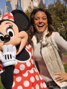 ‘CSI: Miami’ star Eva La Rue  poses with Minnie Mouse at the Magic Kingdom, Lake Buena Vista, Florida, March 1, 2010