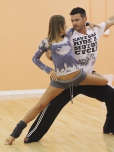 Aiden Turner and Edyta Sliwinska strike a pose while rehearsing for ‘Dancing with the Stars’ Season 10