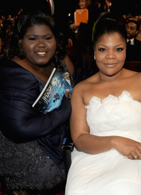 Gabourey Sidibe and Mo’Nique enjoy the 41st NAACP Image Awards held at The Shrine Auditorium, Los Angeles, February 26, 2010