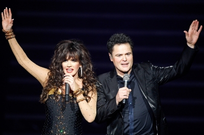 Marie Osmond and Donny Osmond perform in the ‘Donny & Marie’ variety show at the Flamingo Las Vegas December 3, 2008 in Las Vegas, Nevada